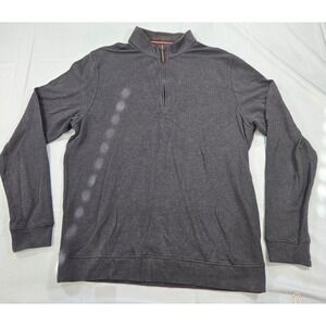 Tailorbyrd Collection Mens Medium Gray 100% Cotton Quarter Zip Pullover Sweater